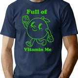 Full Of Vitamin Me Lime Vintage Design Minimalist Graphic T-Shirt - Unisex Streetwear Tee - Navy