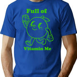 Full Of Vitamin Me Lime Vintage Design Minimalist Graphic T-Shirt - Unisex Streetwear Tee - Blue