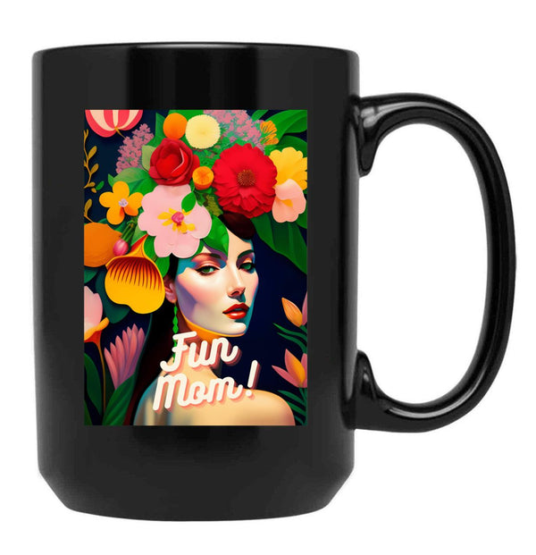 Fun Mom Black Coffee Mug, Gift Coffee Mug - Black