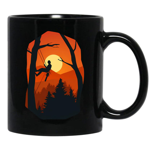 Funny Arborist I Woodworker Gift Chainsaw Black Coffee Mug, Gift Coffee Mug - Black