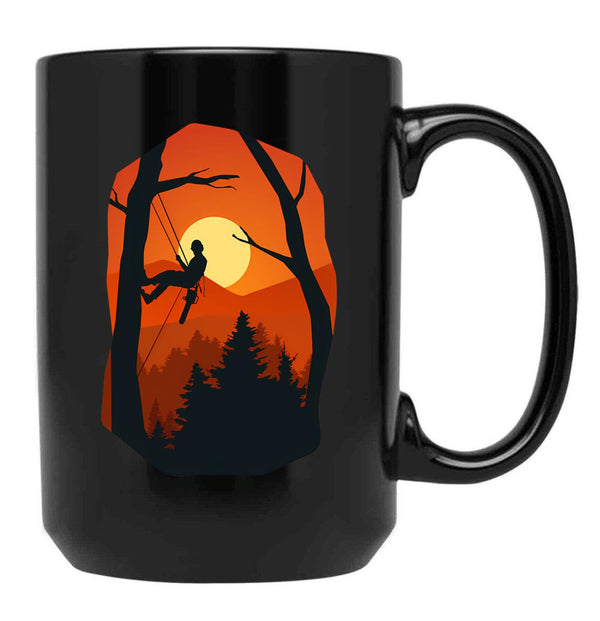 Funny Arborist I Woodworker Gift Chainsaw Black Coffee Mug, Gift Coffee Mug - Black