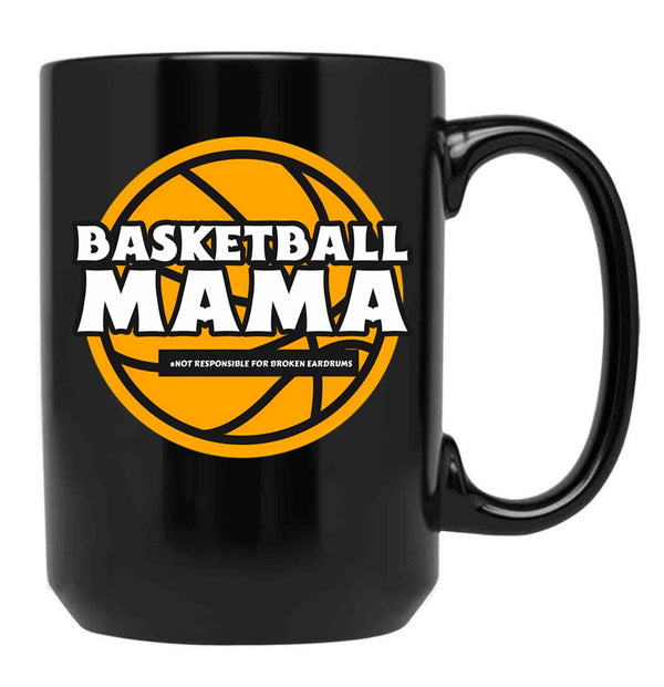 Funny Basketball Mom Black Coffee Mug, Gift Coffee Mug - Black