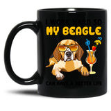 Funny Beagle Tshirt Beagle Lover Design I Work Hard So My Beagle Can Have A Better Life Black Coffee Mug, Gift Coffee Mug