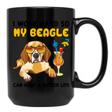 Funny Beagle Tshirt Beagle Lover Design I Work Hard So My Beagle Can Have A Better Life Black Coffee Mug, Gift Coffee Mug - Black
