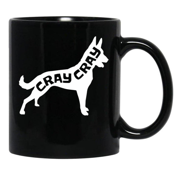 Funny Belgian Malinois Cray Crazy Maligator Dog Gift Black Coffee Mug, Gift Coffee Mug - Black