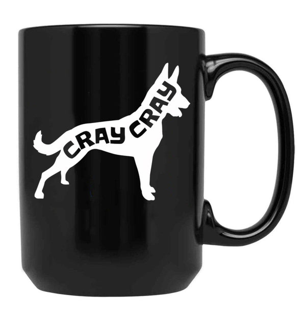 Funny Belgian Malinois Cray Crazy Maligator Dog Gift Black Coffee Mug, Gift Coffee Mug - Black