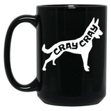Funny Belgian Malinois Cray Crazy Maligator Dog Gift Black Coffee Mug, Gift Coffee Mug