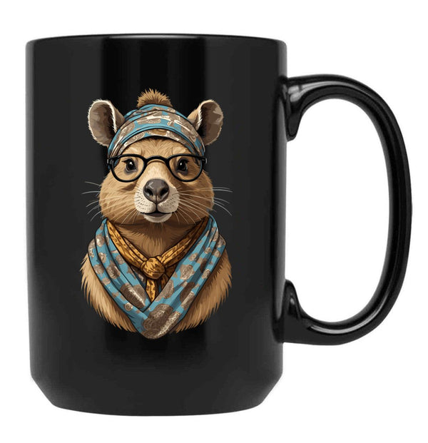 Funny Capymama Capybara Mother'S Day Design Black Coffee Mug, Gift Coffee Mug - Black
