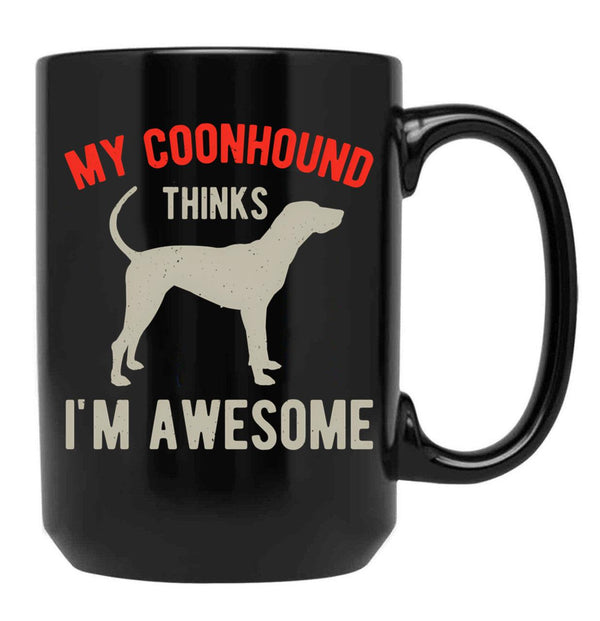 Funny Coonhound Black Coffee Mug, Gift Coffee Mug - Black