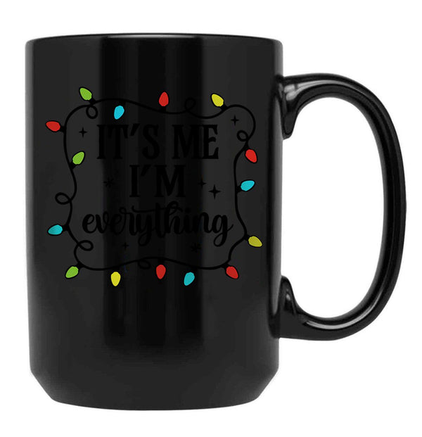 Funny Couple Christmas Pajamas His And Her Christmas Shirts Black Coffee Mug, Gift Coffee Mug - Black