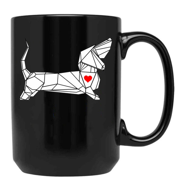 Funny Dachshund Dog Black Coffee Mug, Gift Coffee Mug - Black