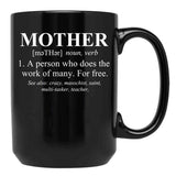 Funny Design For Mom'S Definition Of Mother Black Coffee Mug, Gift Coffee Mug - Black