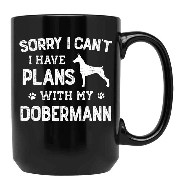 Funny Doberman Humor Black Coffee Mug, Gift Coffee Mug - Black