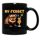 Funny Ferret Tshirt Ferret Lover I Work Hard So My Ferret Can Have A Better Life Black Coffee Mug, Gift Coffee Mug - Black