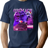 Funny Grimace Bootleg Style Bootleg Graphic T-Shirt - Navy