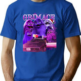Funny Grimace Bootleg Style Bootleg Graphic T-Shirt - Blue