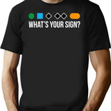 Funny Ski Skier Or Snowboard What'S Your Sign Gift Minimalist Graphic T-Shirt - Unisex Streetwear Tee - Black