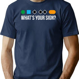 Funny Ski Skier Or Snowboard What'S Your Sign Gift Minimalist Graphic T-Shirt - Unisex Streetwear Tee - Navy
