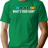 Funny Ski Skier Or Snowboard What'S Your Sign Gift Minimalist Graphic T-Shirt - Unisex Streetwear Tee - Green