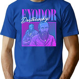 Fyodor Dostoevsky 90S Bootleg Bootleg Graphic T-Shirt - Blue