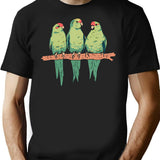 Green Parrot Minimalist Graphic T-Shirt - Unisex Streetwear Tee - Black