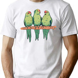 Green Parrot Minimalist Graphic T-Shirt - Unisex Streetwear Tee - White