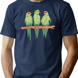 Green Parrot Minimalist Graphic T-Shirt - Unisex Streetwear Tee - Navy