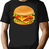 Hamburger T-Shirt Minimalist Graphic T-Shirt - Unisex Streetwear Tee - Black