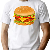 Hamburger T-Shirt Minimalist Graphic T-Shirt - Unisex Streetwear Tee - White
