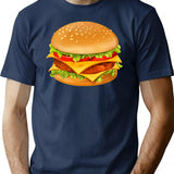 Hamburger T-Shirt Minimalist Graphic T-Shirt - Unisex Streetwear Tee - Navy