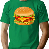 Hamburger T-Shirt Minimalist Graphic T-Shirt - Unisex Streetwear Tee - Green