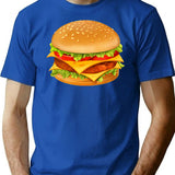 Hamburger T-Shirt Minimalist Graphic T-Shirt - Unisex Streetwear Tee - Blue