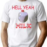 Hell Yeah Milk Bootleg Graphic T-Shirt - White