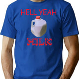 Hell Yeah Milk Bootleg Graphic T-Shirt - Blue