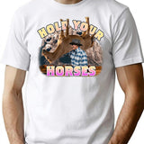 Hold Your Horses Minimalist Graphic T-Shirt - Unisex Streetwear Tee - White