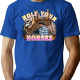 Hold Your Horses Minimalist Graphic T-Shirt - Unisex Streetwear Tee - Blue