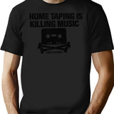 Home Taping Is Killing Music Minimalist Graphic T-Shirt - Unisex Streetwear Tee - Black