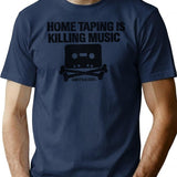 Home Taping Is Killing Music Minimalist Graphic T-Shirt - Unisex Streetwear Tee - Navy