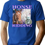 Honse Ridding Bootleg Graphic T-Shirt - Blue