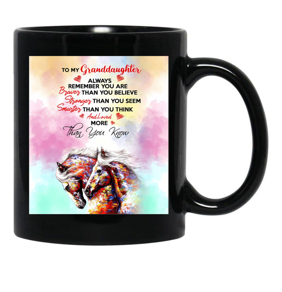 Horse Granddaughter You Are Loved More Than You Know Black Gift Coffee Mug - Black
