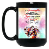 Horse Granddaughter You Are Loved More Than You Know Black Coffee Mug, Gift Coffee Mug