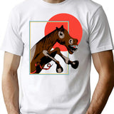 Horse Minimalist Graphic T-Shirt - Unisex Streetwear Tee - White