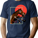 Horse Minimalist Graphic T-Shirt - Unisex Streetwear Tee - Navy