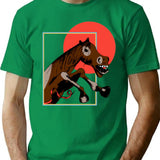 Horse Minimalist Graphic T-Shirt - Unisex Streetwear Tee - Green