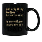 Husband And Dad Black Coffee Mug, Gift Coffee Mug - Black