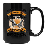 Husband And Wife Not Always Eye To Eye But Heart To Heart Black Gift Coffee Mug - Black
