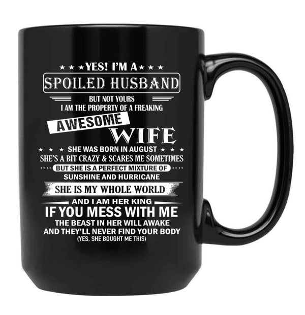 Husband Birthday August Black Coffee Mug, Gift Coffee Mug - Black