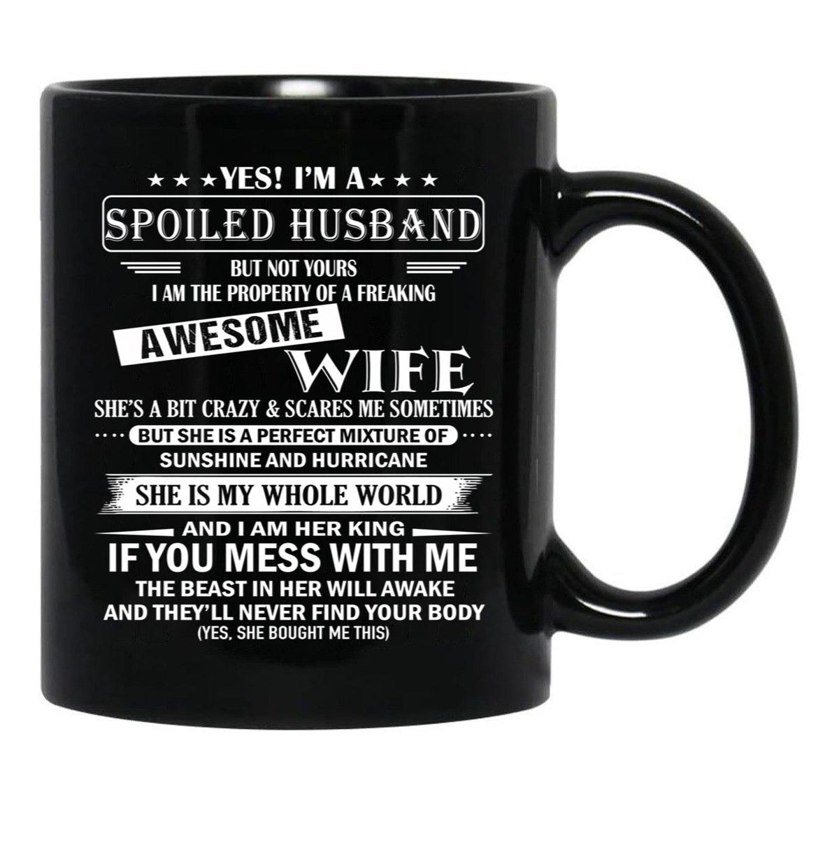 Husband Birthday Black Coffee Mug, Gift Coffee Mug - Black