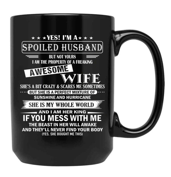 Husband Birthday Black Gift Coffee Mug - Black