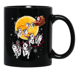 Husky Christmas Black Coffee Mug, Gift Coffee Mug - Black